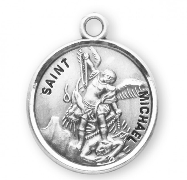 925 Sterling Silver Saint Michael Protection Pendant Medal Necklace With Chain