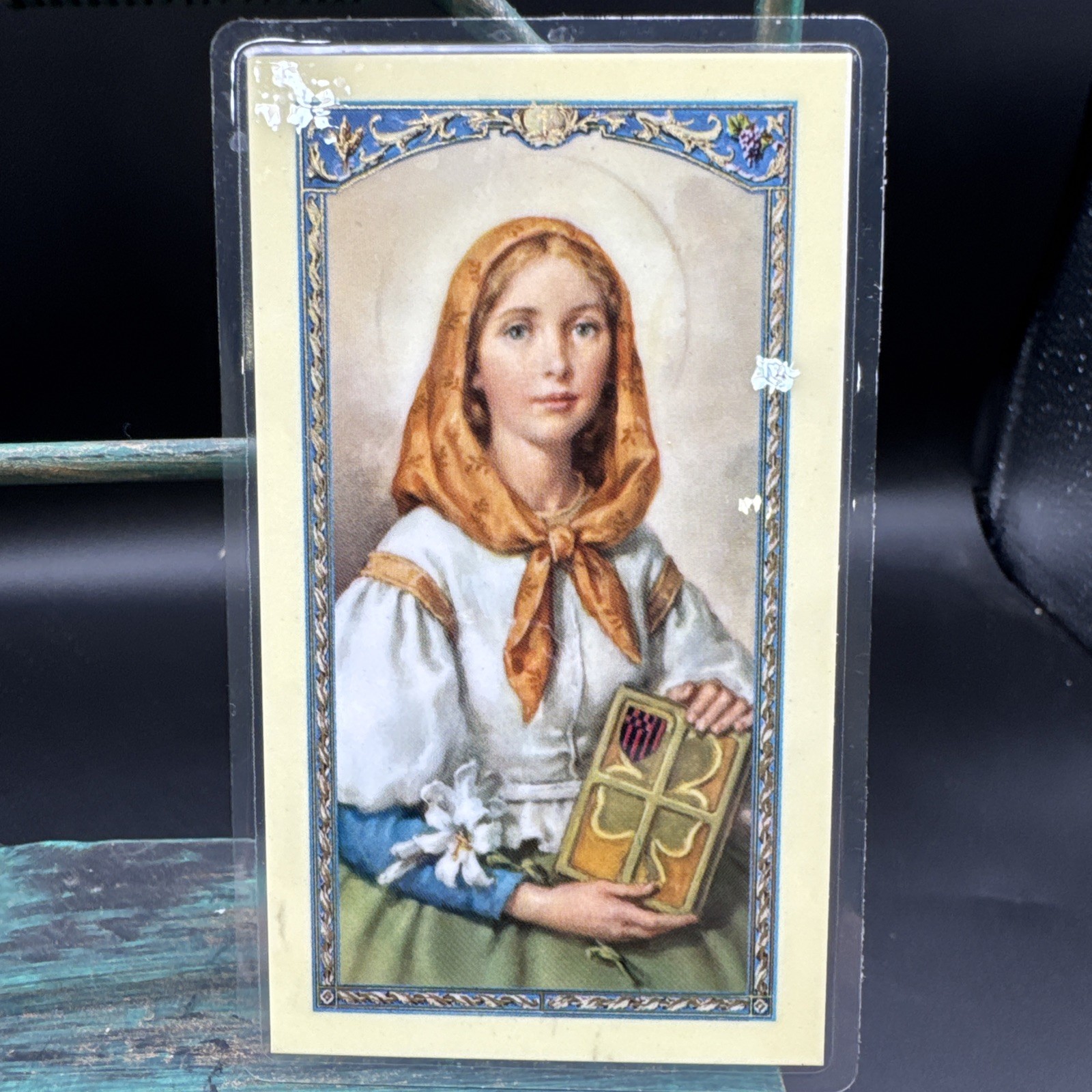 St. Dympha Holy Card Patron Saint Anxiety Stress Mental Illness Laminated Italy