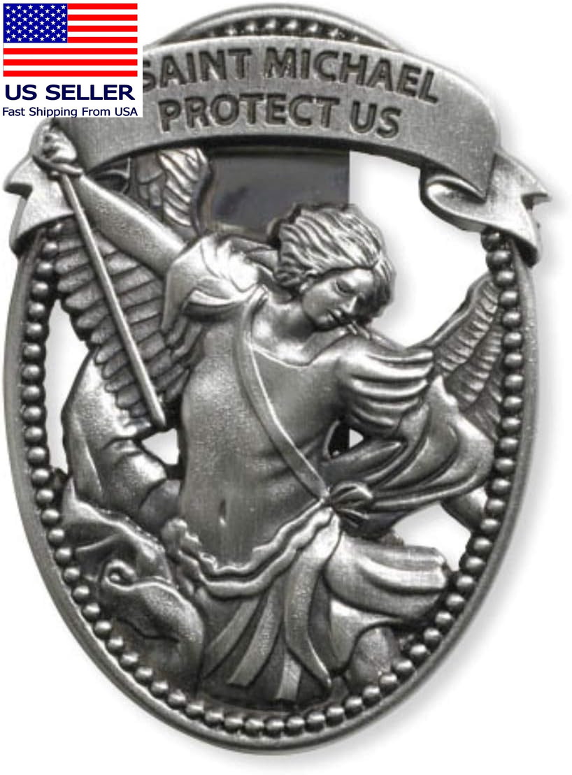 St Michael Medal for Car，Saint Michael Visor Clip-St Michael the Archangel Autom