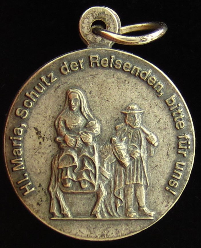 Vintage Holy Family Medal Catholic Jesus Joseph St. Mary Protection of Travelers