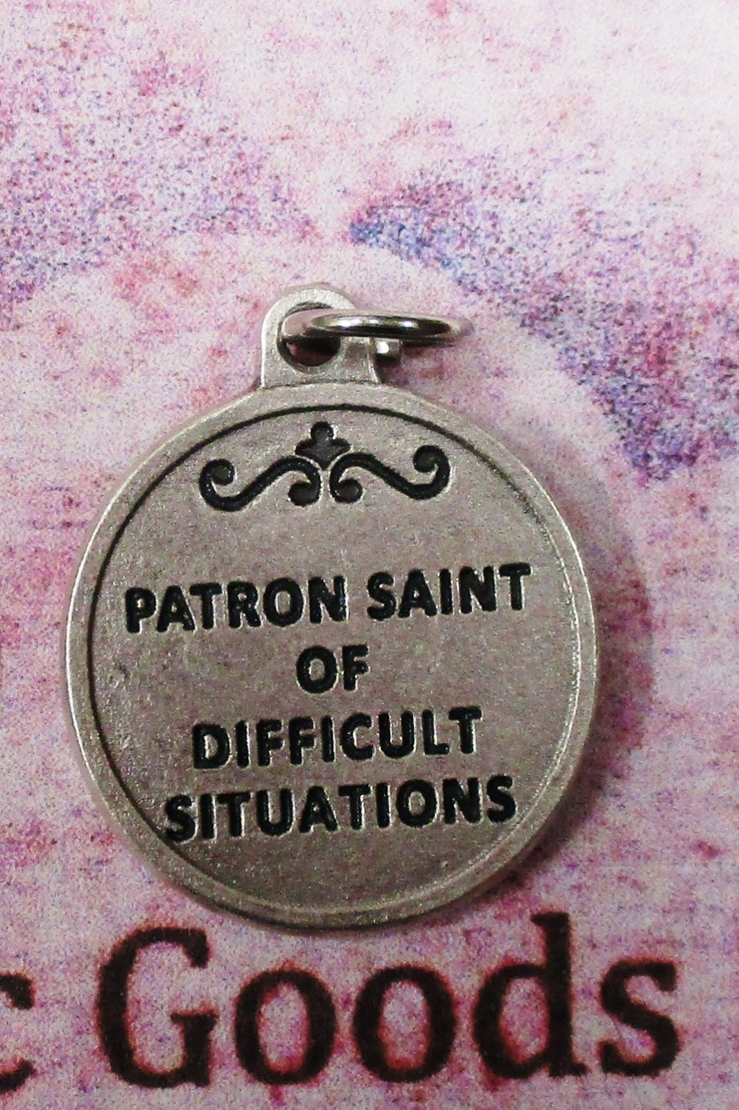 Saint St. Jude -Patron Saint of Difficult Situations – Silver Tone Round- Medal
