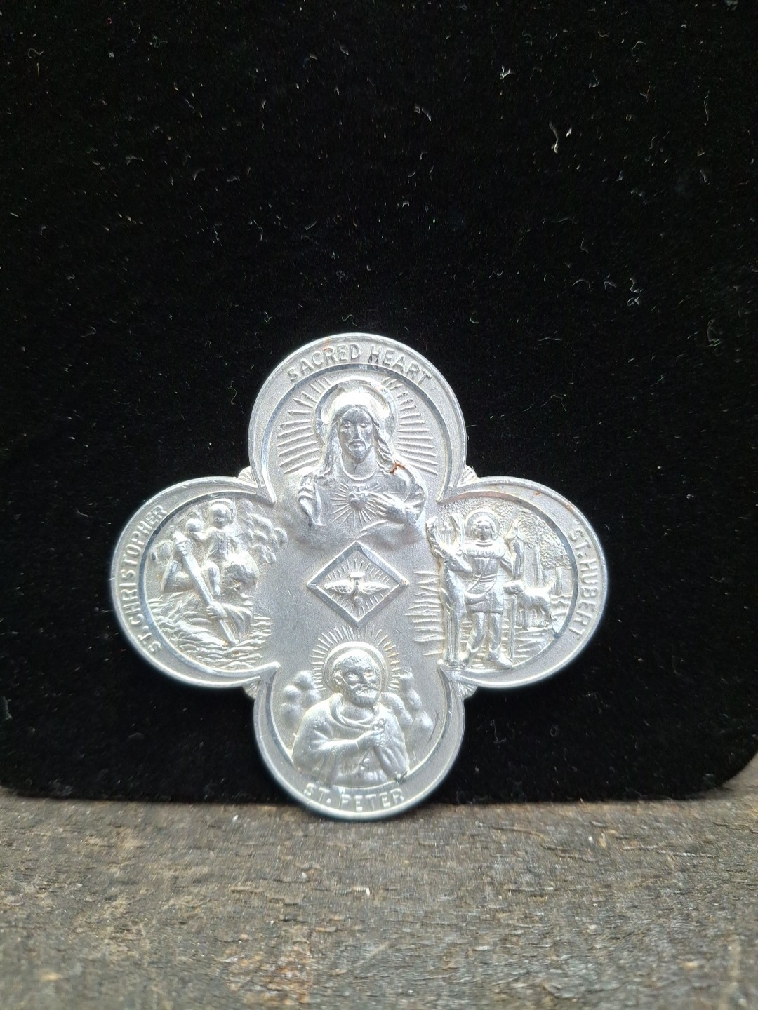 Vintage 1950s My Outdoor Companion St Christopher St Peter Jesus Christ Medal