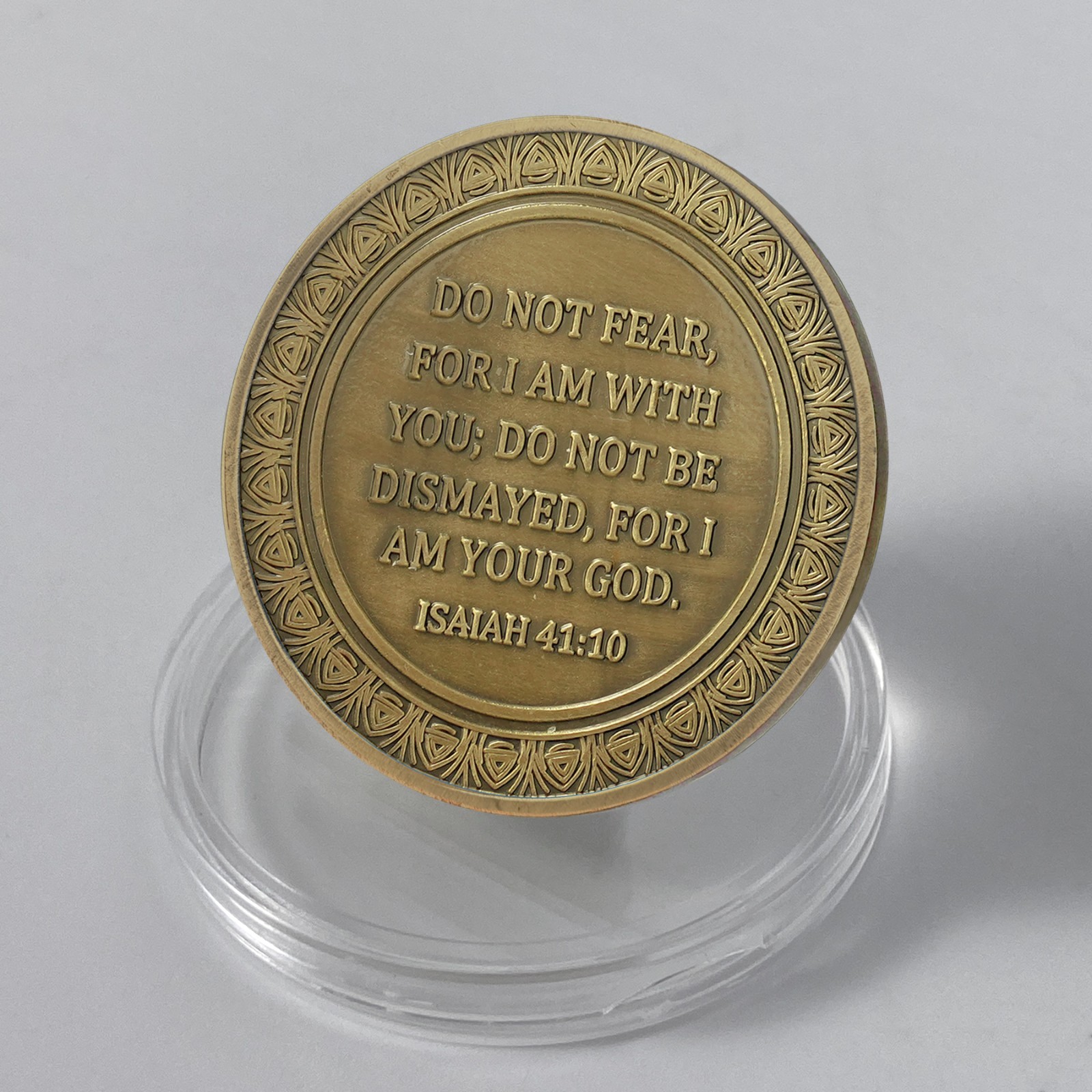 5pcs Jesus Christian Coin Isaiah 41:10 Verse: Don’t Be Afraid, For I Am With You