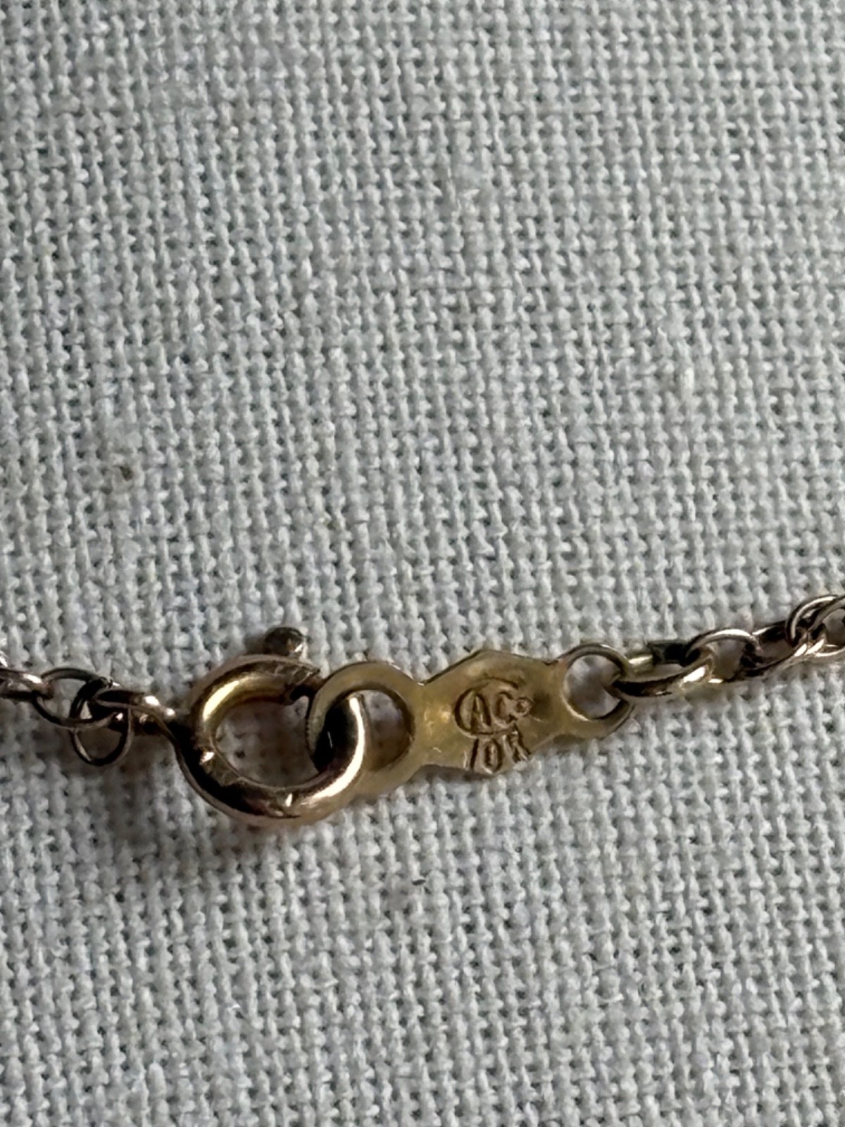 Vintage A Co 14K Gold Miraculous Mary Medal Pendant on 18″ 10K Gold Chain 1960s