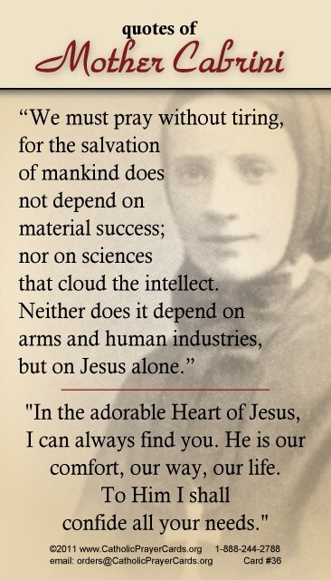 St. Frances Xavier Mother Cabrini Holy Card, 10-pack, with Two Free Bonus Cards