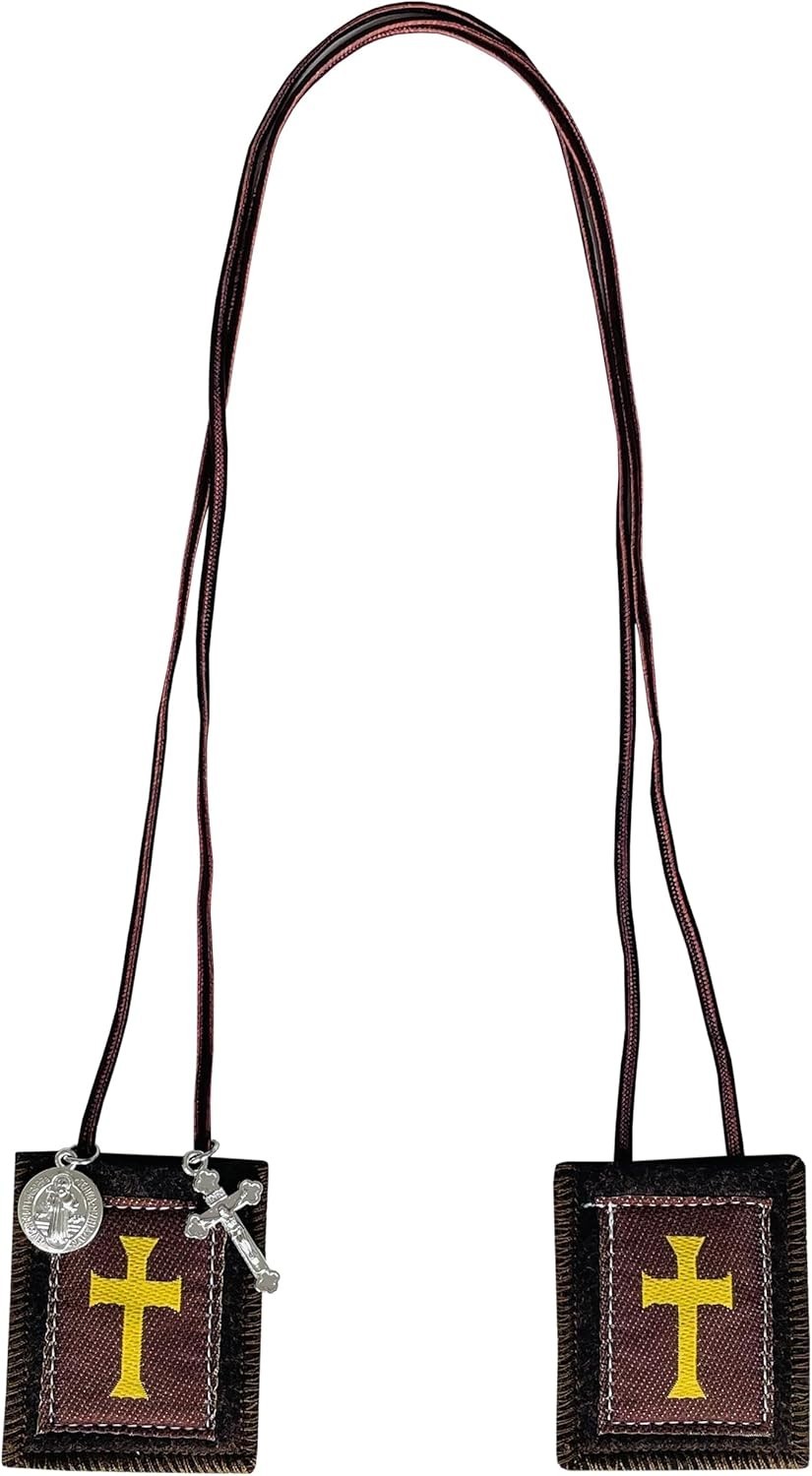 Classic Brown Wool Scapular Set – Ideal Gift for First Communion & Confirmation