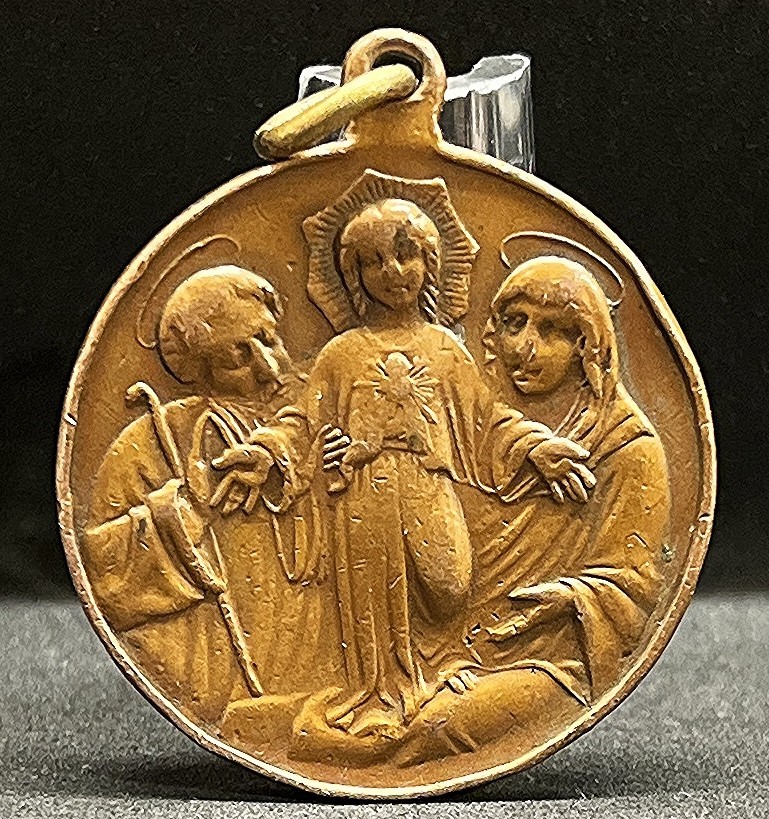 by JMR Italy 1900´ antique Saint Ignatius of Loyola Society & Holy Family medal
