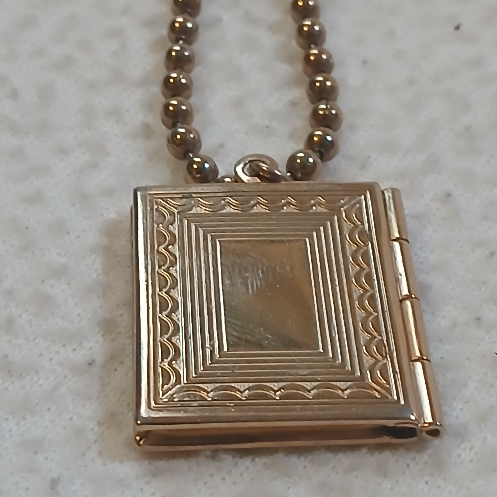 Locket Gold Toned Elevated Cross Medal Vintage Great Condition