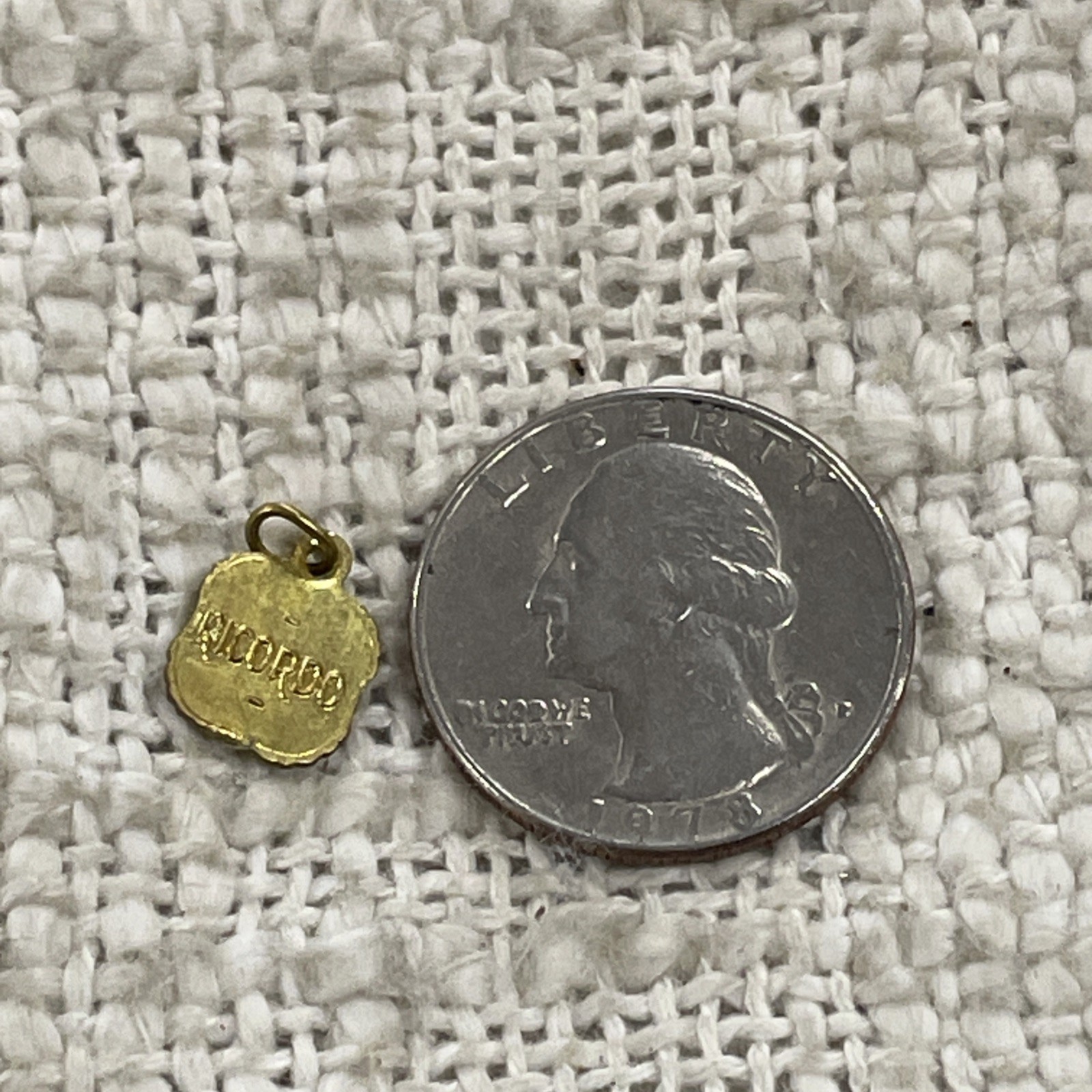 Vintage Gold Toned Ricardo Religious Mini Saint Donato Charm Pendant