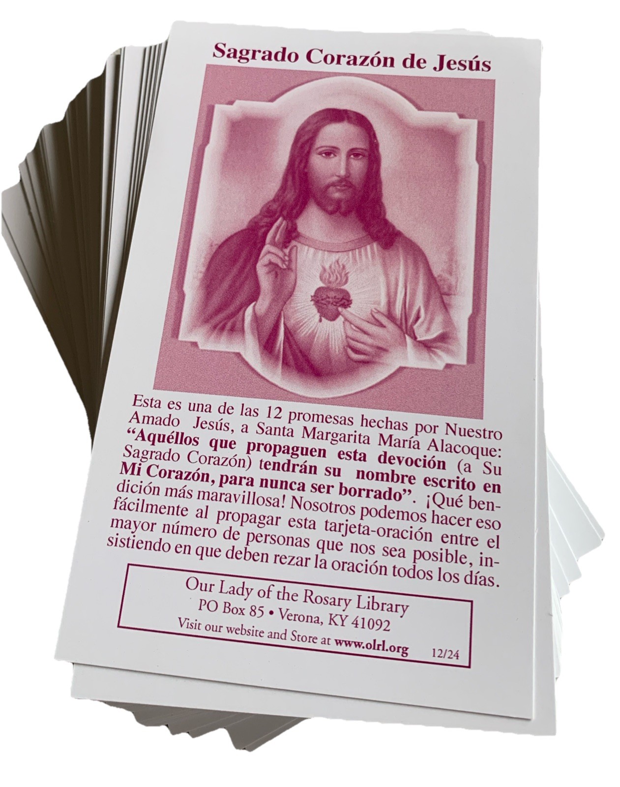 Lot Of 100 Sagrado Corazon De Jesus Spanish Catholic Prayer Holy Card