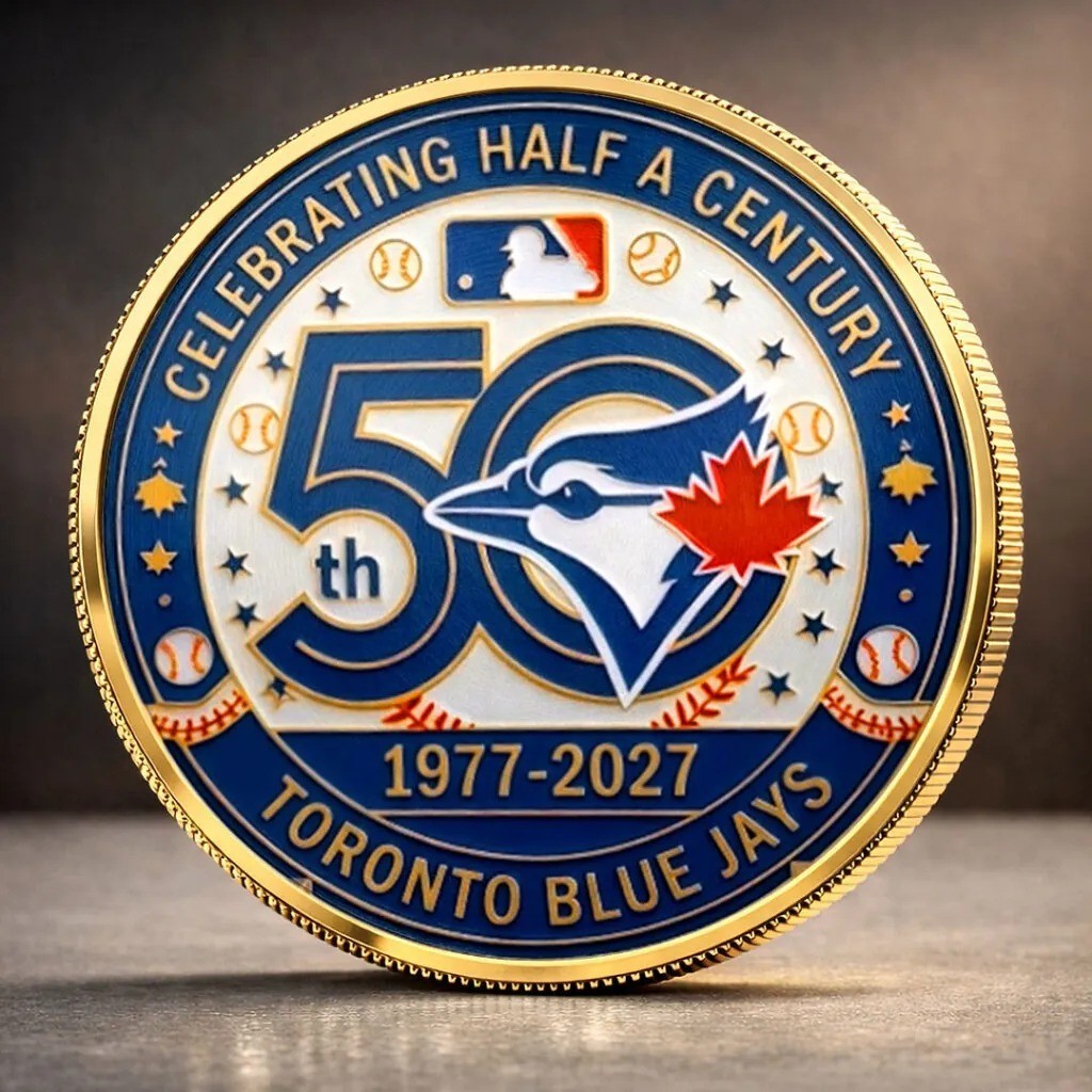 Toronto Blue Jays 50th Anniversary Gold Coin 1977-2027 Half A Century MLB Medal