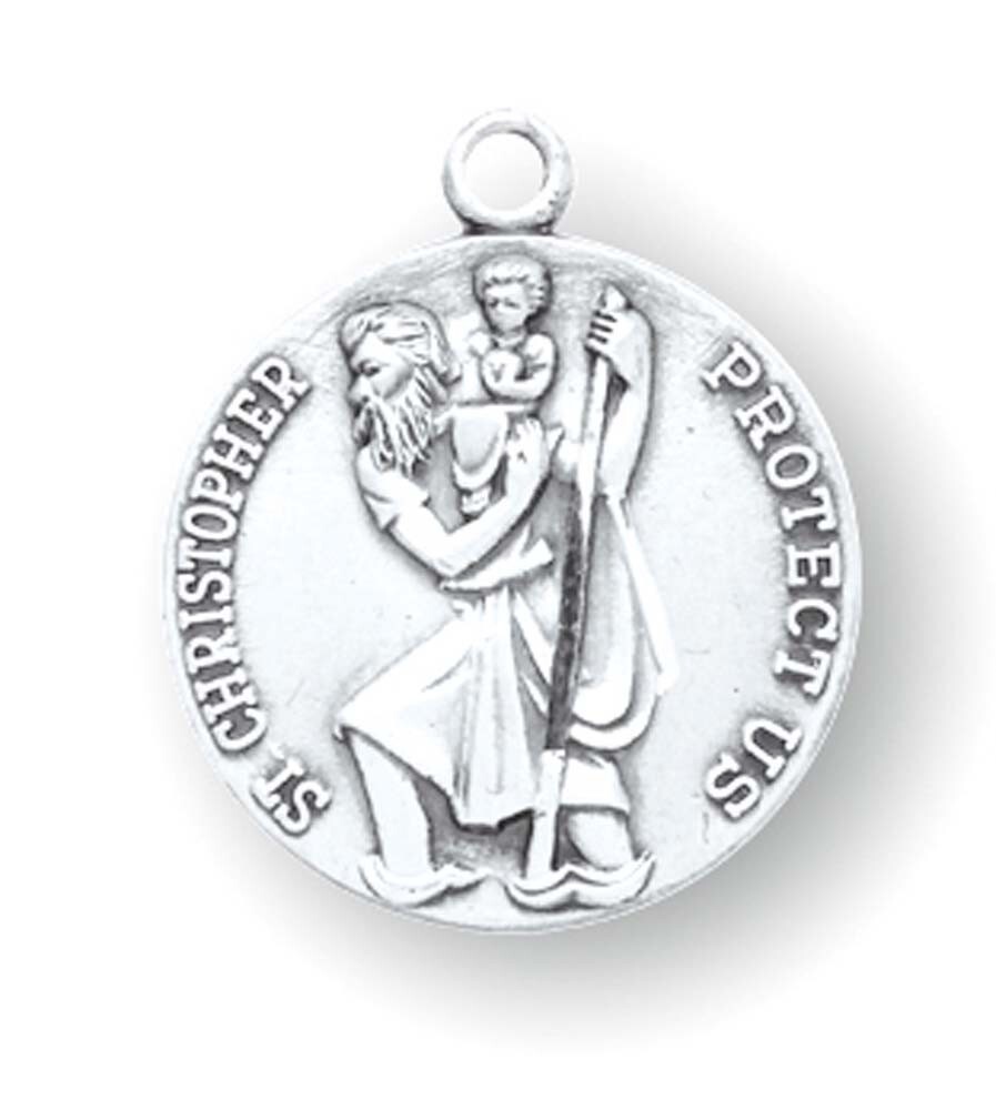 925 Sterling Silver Saint Christopher Travel Pendant Medal Necklace With Chain