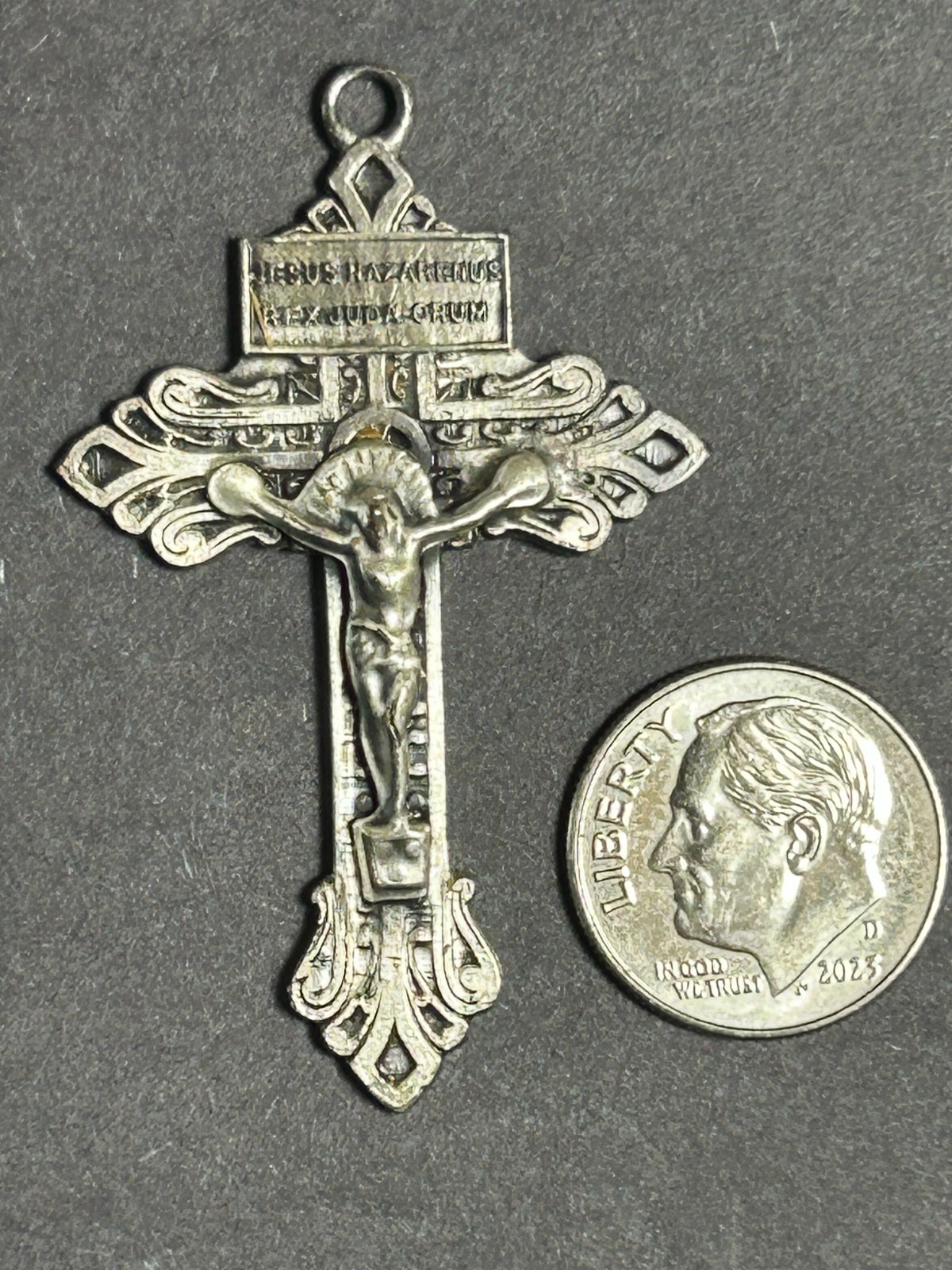 Vintage CatholicCrucifix & cross Pendant Lot St. Benedict IHS 4-Way Medal 8 Pc
