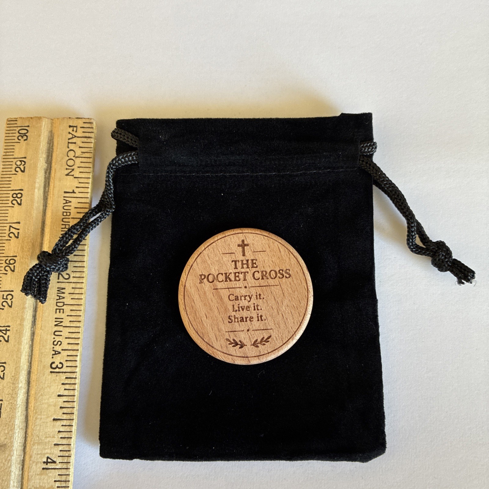 Religious Cross Prayer Faith Token Daily Faith Reminder Christian Gift w/Pouch.