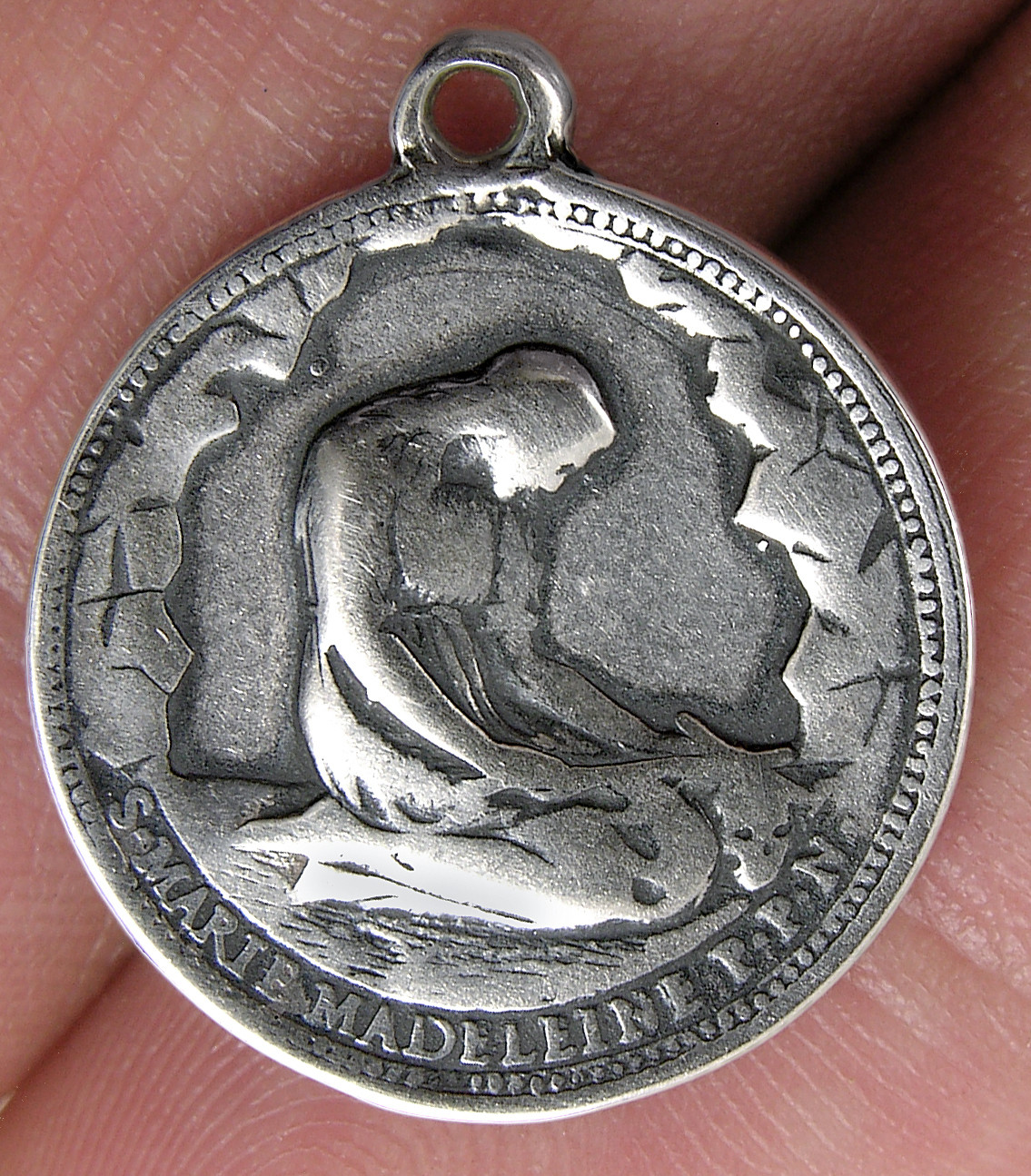 MARY MAGDALENE / RISEN CHRIST Medal, silver, cast from 19th c. French original