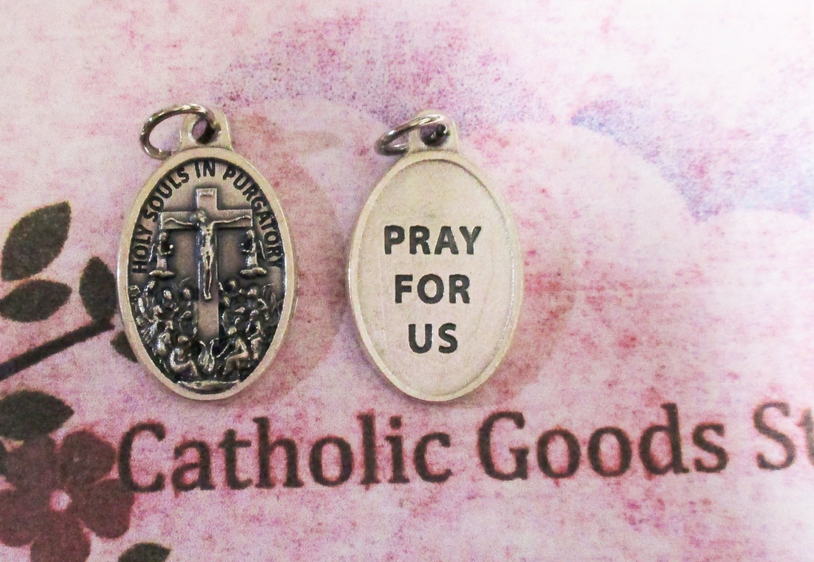 Holy Souls in Purgatory – Pray for Us – Silver Tone OX 1 inch Medal