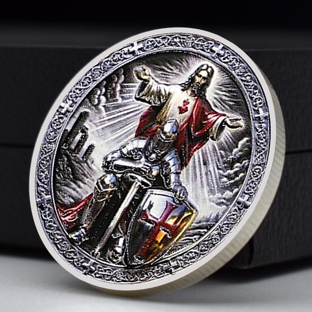 Templar Knight Christian Challenge Coin Jesus Warrior of Christ Faith Gift Medal