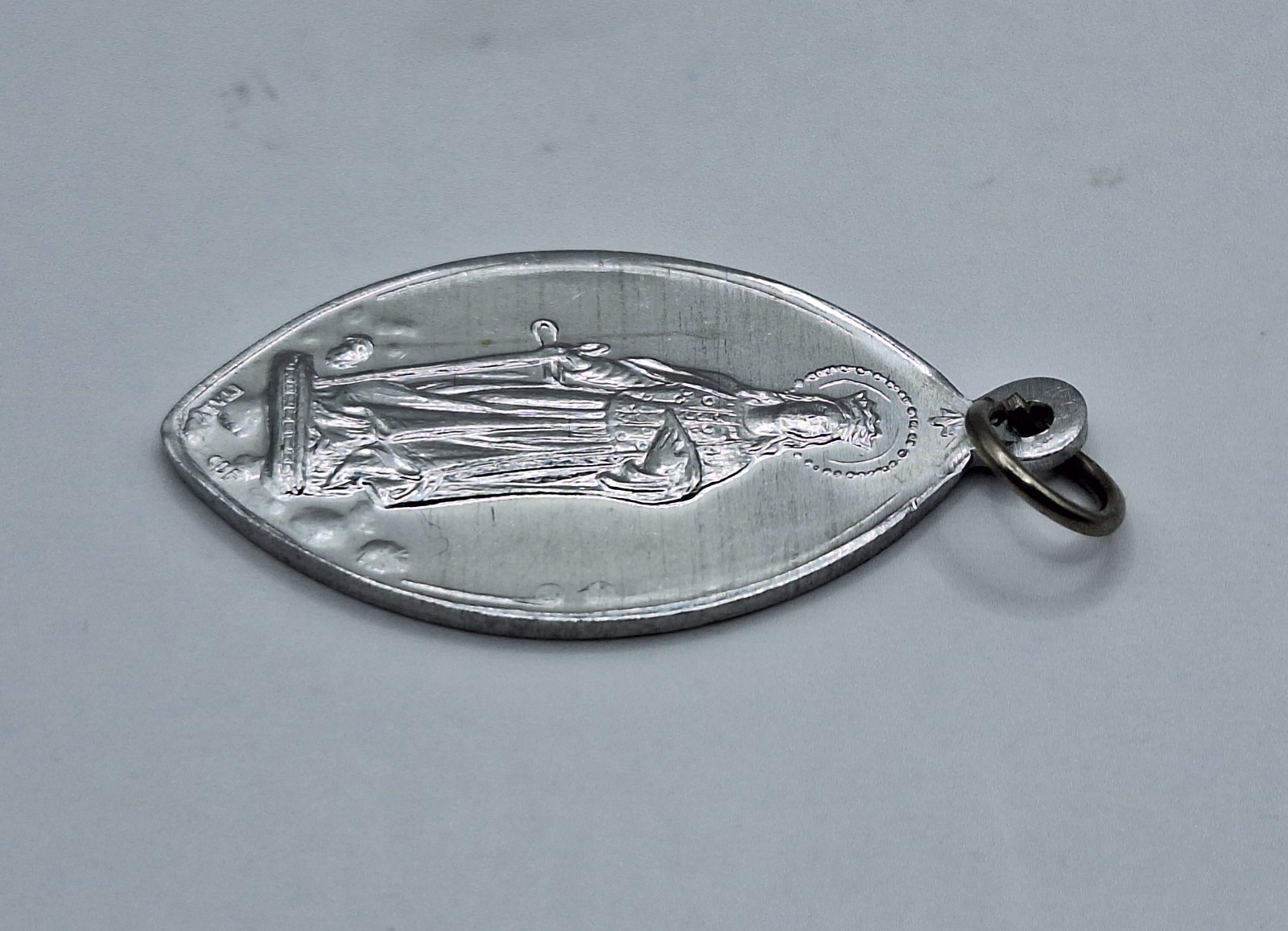 St Dymphna Pray for Us Medal Mental Health Silver Tone 1.25″ Made In Italy VGC
