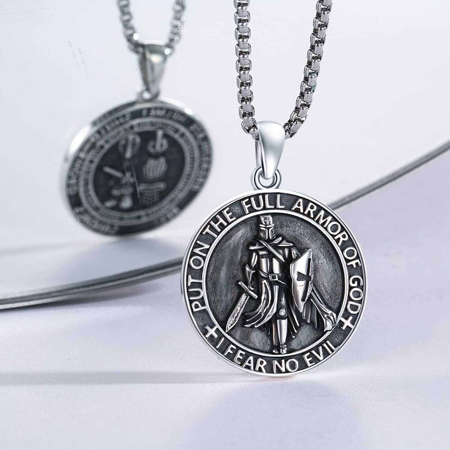 Sterling Silver Templar Knight Necklace | Religious Jewelry