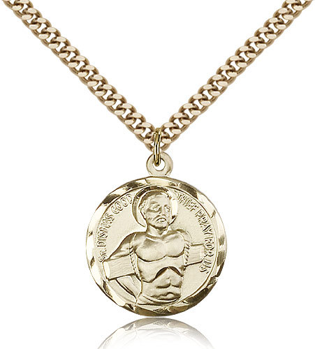 Saint Dismas Medal For Men – Gold Filled Necklace On 24 Chain – 30 Day Money…