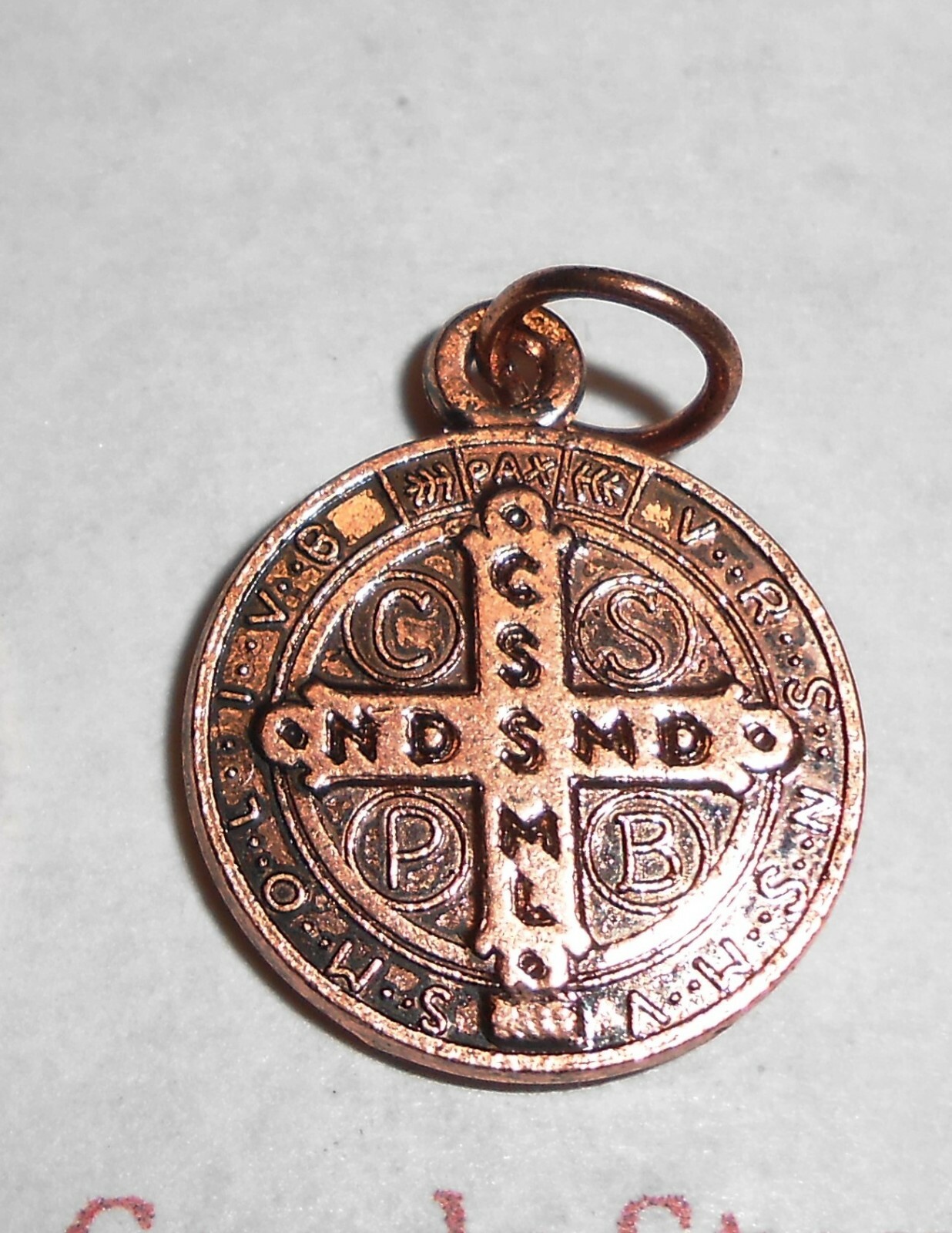 SAN BENITO Medalla -St. Saint Benedict Cross – .625 Ant Copper – Made in Italy