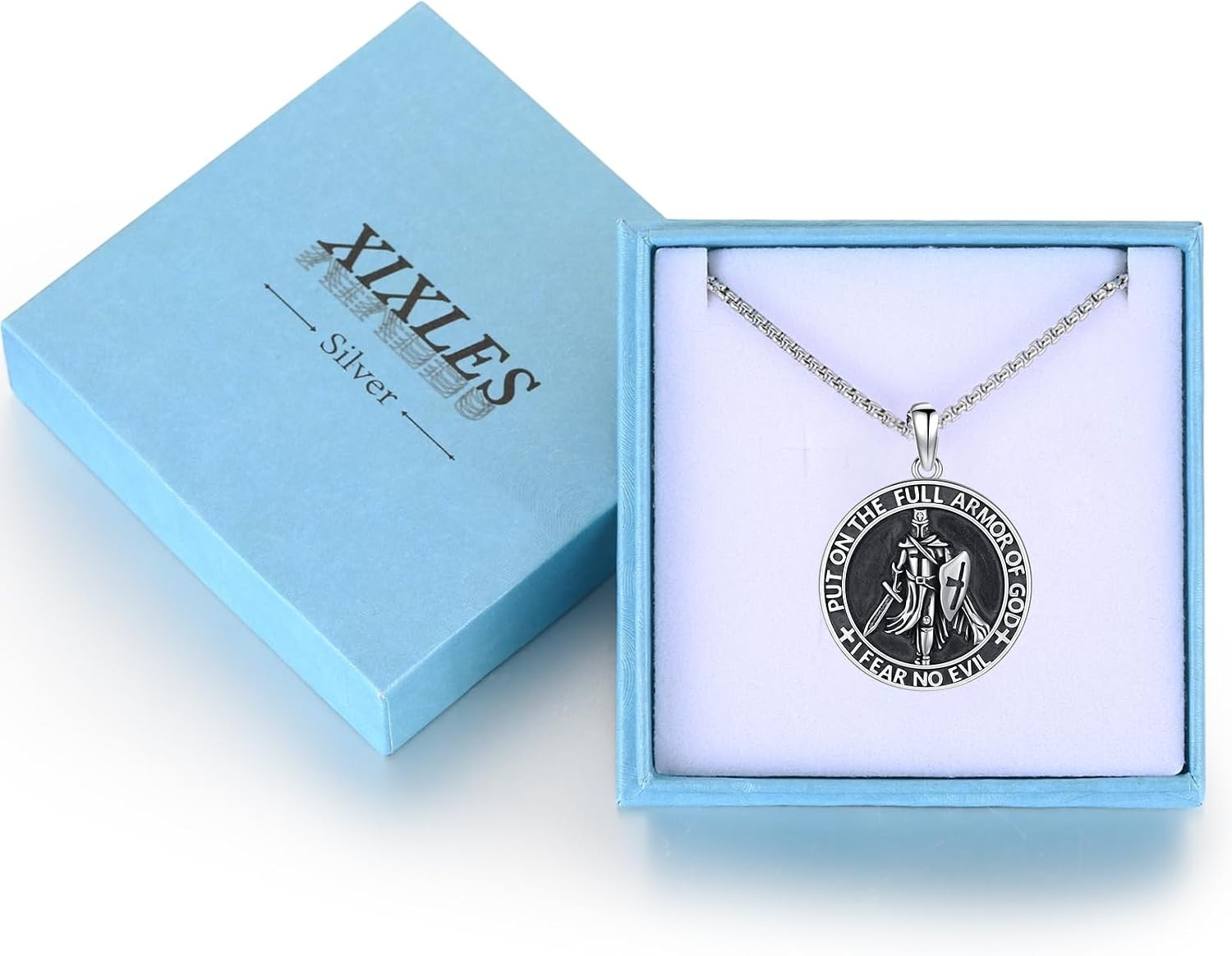 Sterling Silver Templar Knight Necklace | Religious Jewelry