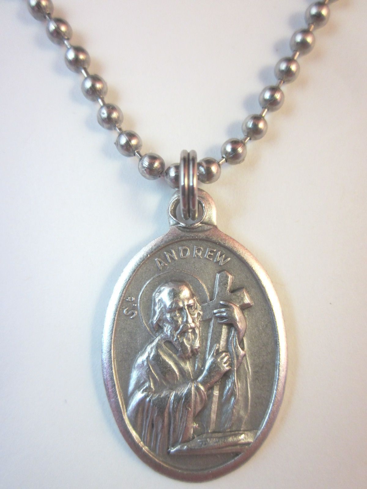 St Andrew the Apostle Medal Italy Necklace 24″ Ball Chain Gift Box& Prayer Card