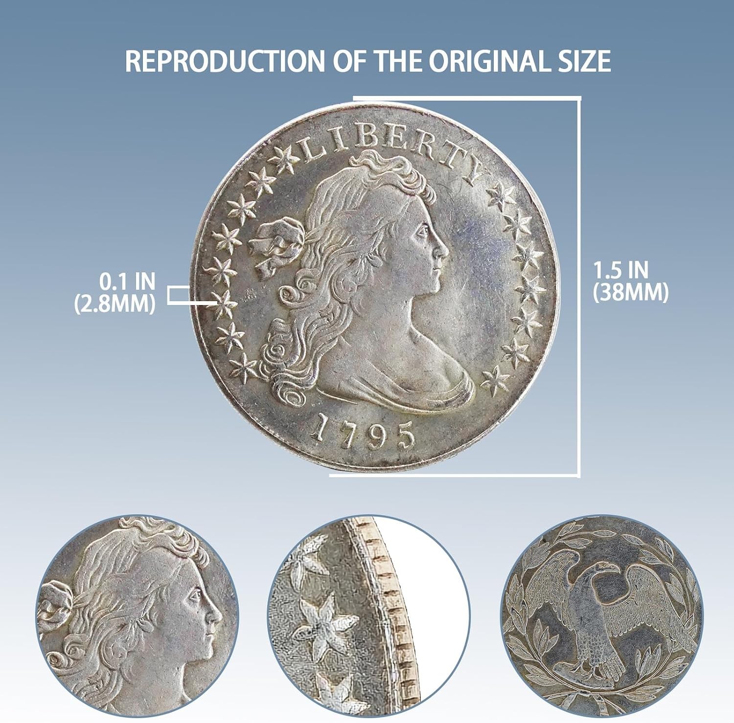 Rare Collectible Antique Historical Coin Exquisite Cameo Design Old Silver Dolla