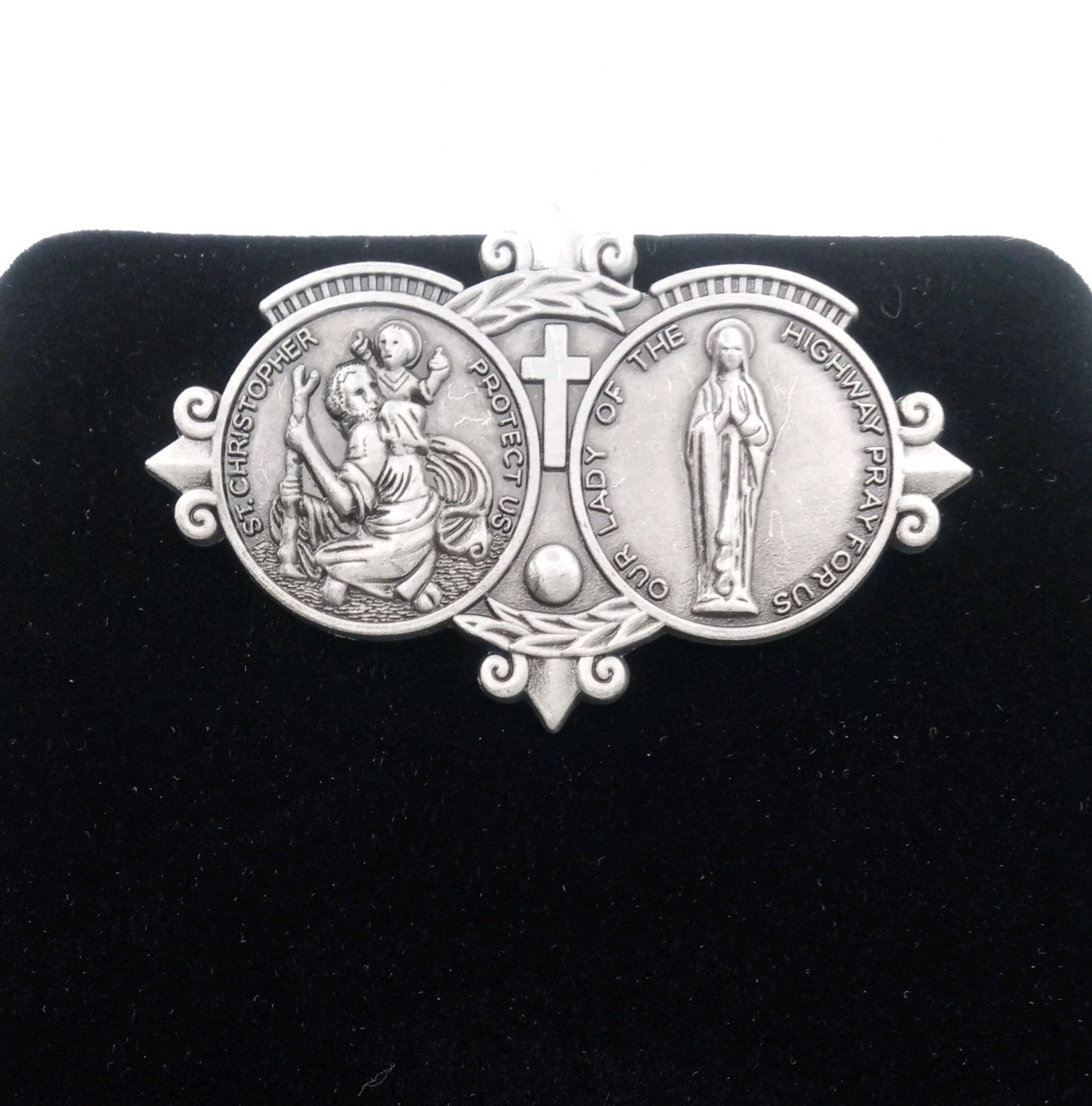 Saint Christopher/Mary Queen of The Highways Car Visor Clip New Classic Catholic
