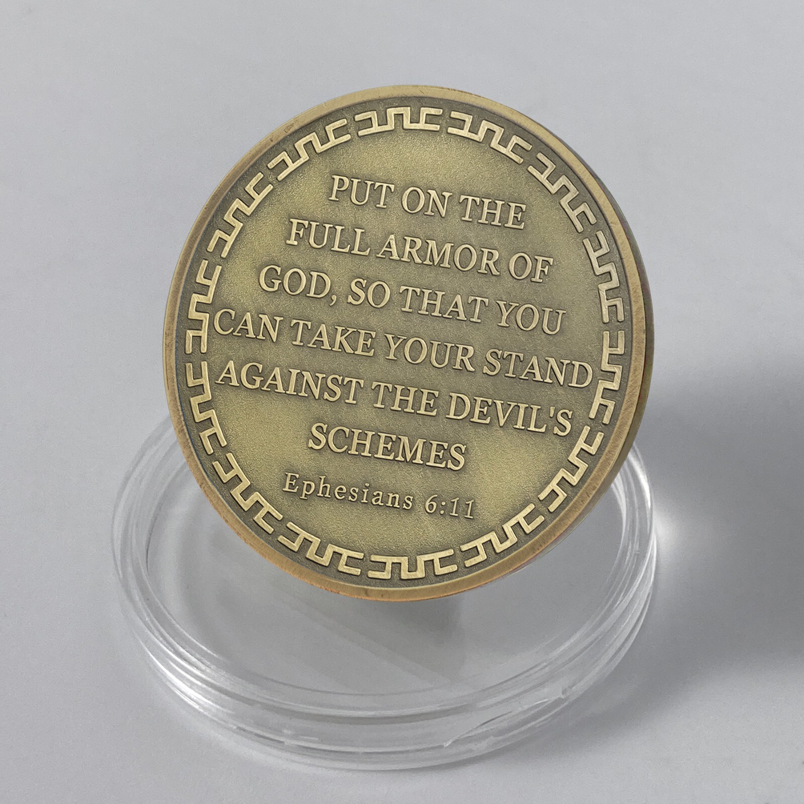 The Knights Templar Christian Challenge Coin Ephesians 6:11 Verse Religious Coin