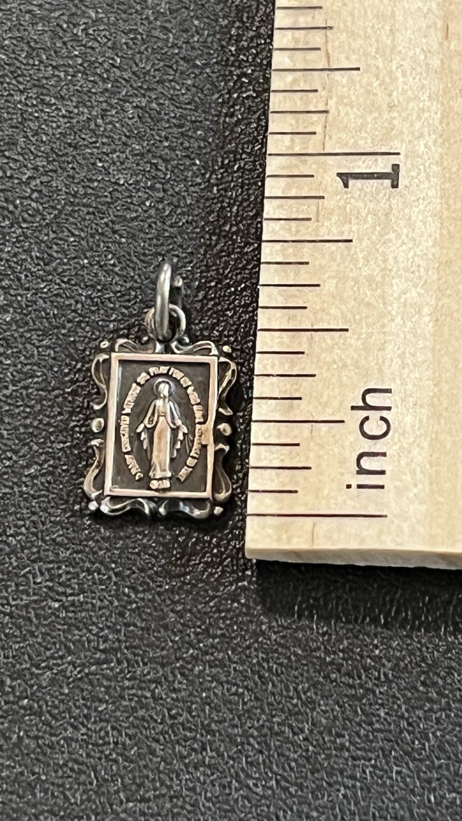 Sterling Silver Religious Medal With Antiquing. 925