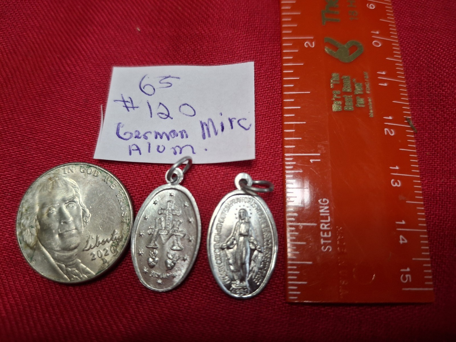 Vintage NEW, Germany Miraculous Medal Of Mary 5pk Aluminum 1950s -1960s