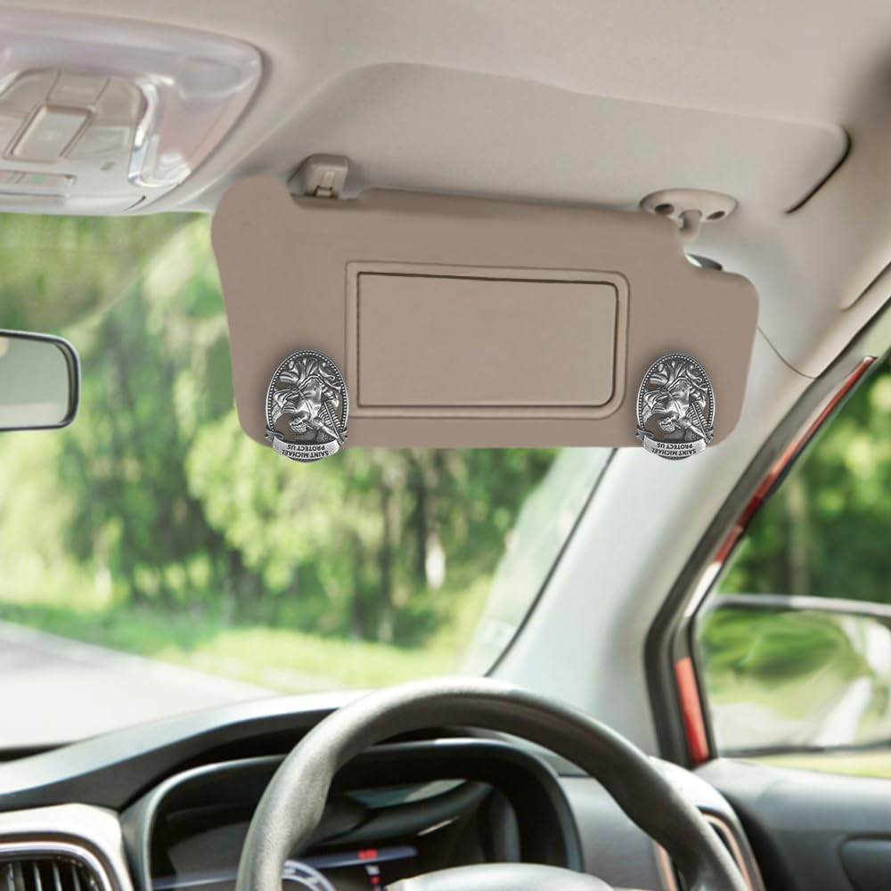 St Michael Medal for Car，Saint Michael Visor Clip-St Michael The Archangel Autom