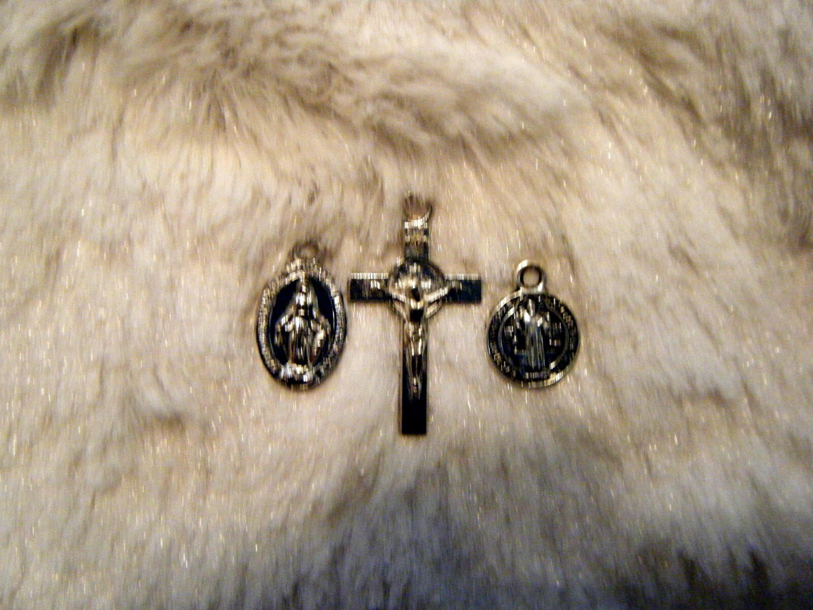 Sacred Heart of Jesus Immaculate Heart of Mary Handmade Scapular 100%Wool 