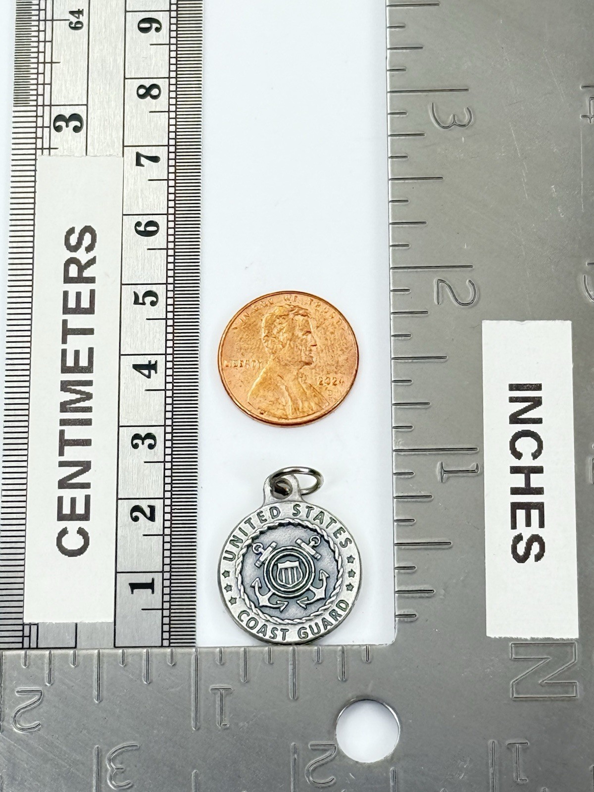 Catholic Saint Michael & United States Coast Guard Silver Tone Religious Medal