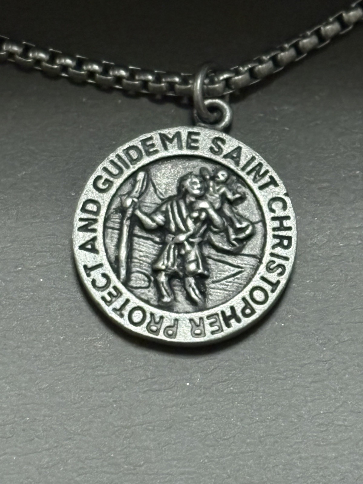 1913 St Christopher Necklace Stainless Steel Brand New in box