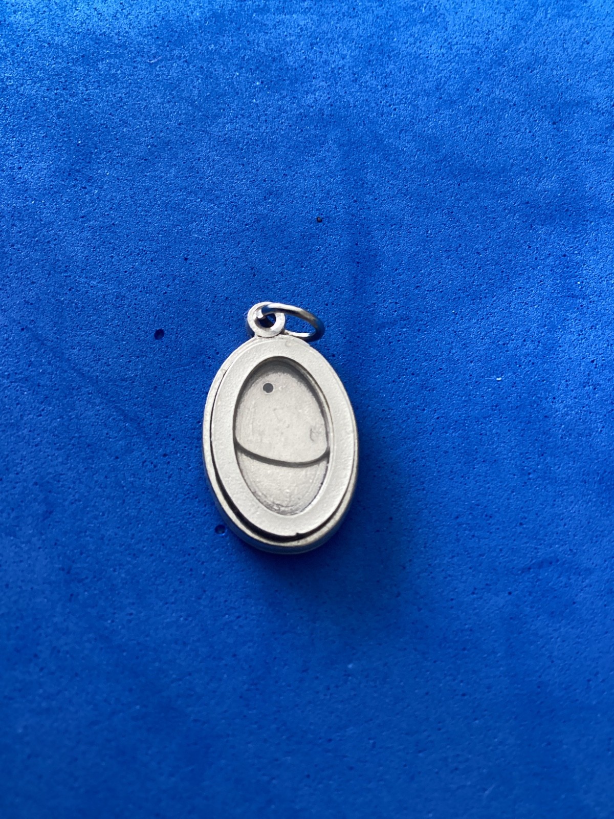 Our Lady of Lourdes Holy Water Saint Medal Blue Enamel 1-inch Italy