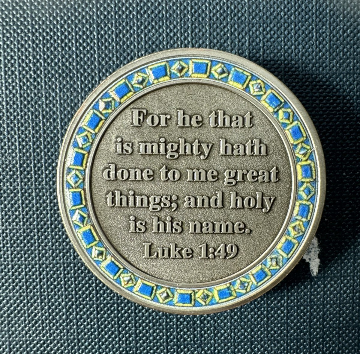 5pcs Christian Annunciation Challenge Coin Luke 1:49 Bible Verse Faith Coin Gift