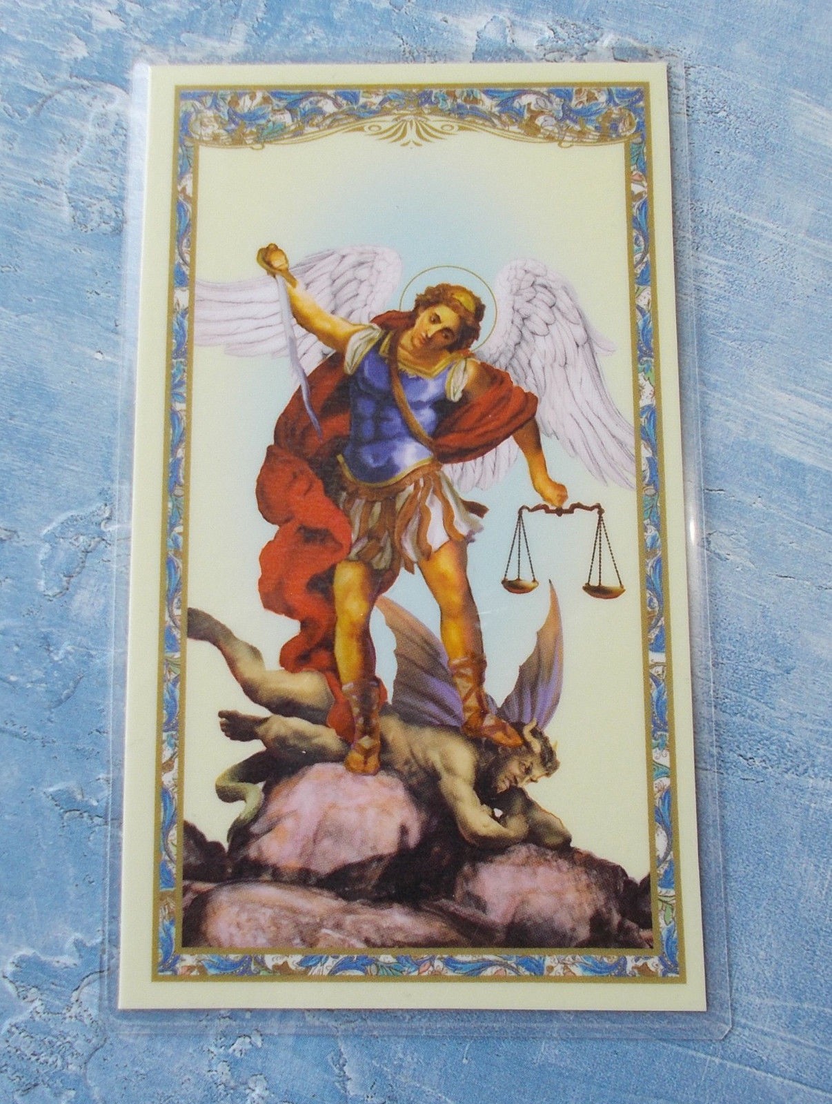 Rare ARCHANGEL St MICHAEL Saint Medal NECKLACE Pendant Angel Stainless Chain 30″