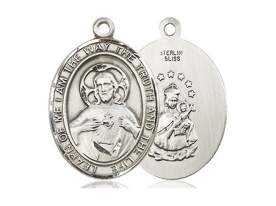 Scapular Medal 1″ High Sterling Medal on a 20” Sterling French Rope Chain