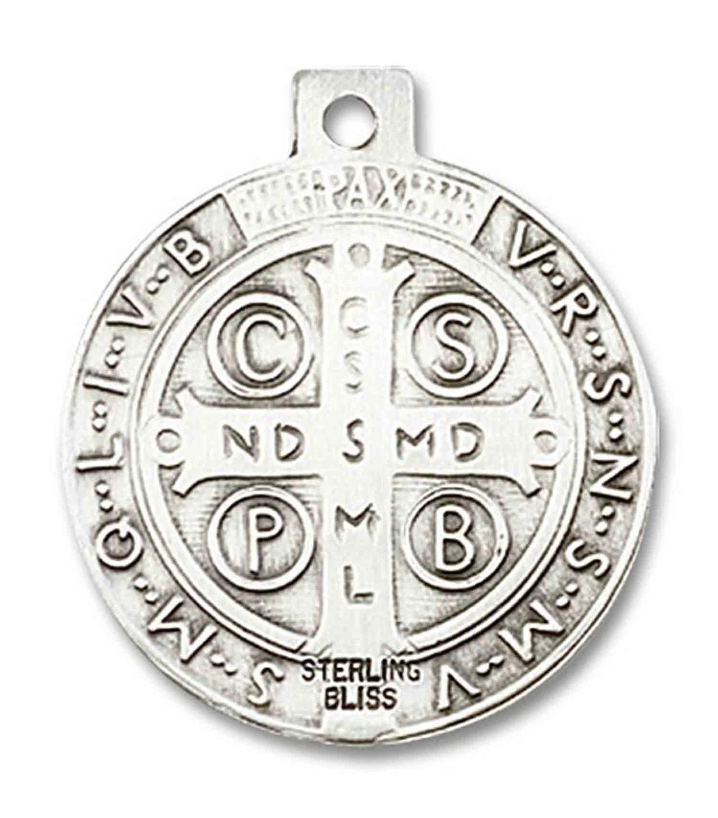 Sterling Silver St Benedict Protection Pendant Necklace 18″Chain Set w/ Gift Box