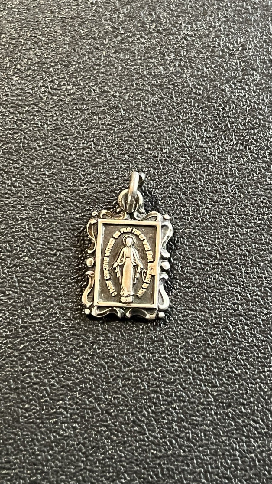 Sterling Silver Religious Medal With Antiquing. 925