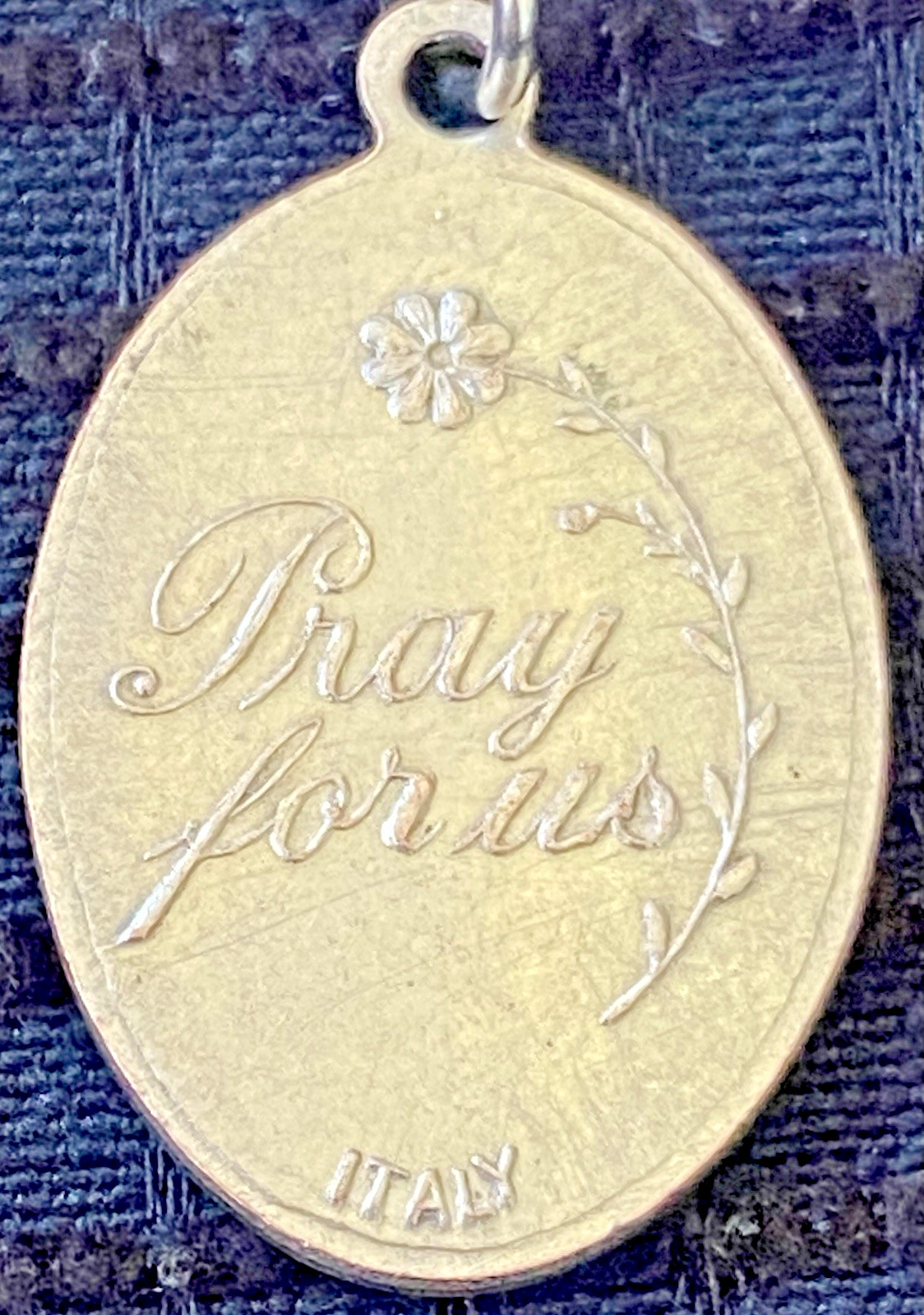 Vintage Saint Blaise Oval Silver Tone Medal / Pendant / Charm Marked Italy 1.25”