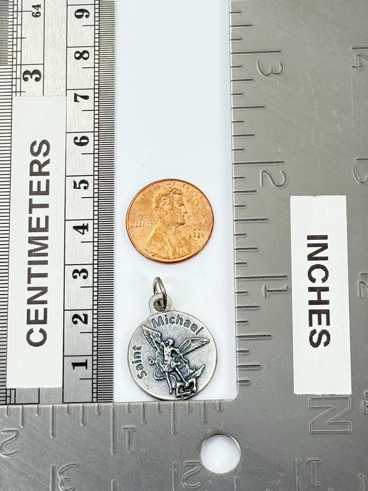 Catholic Saint Michael & United States Coast Guard Silver Tone Religious Medal