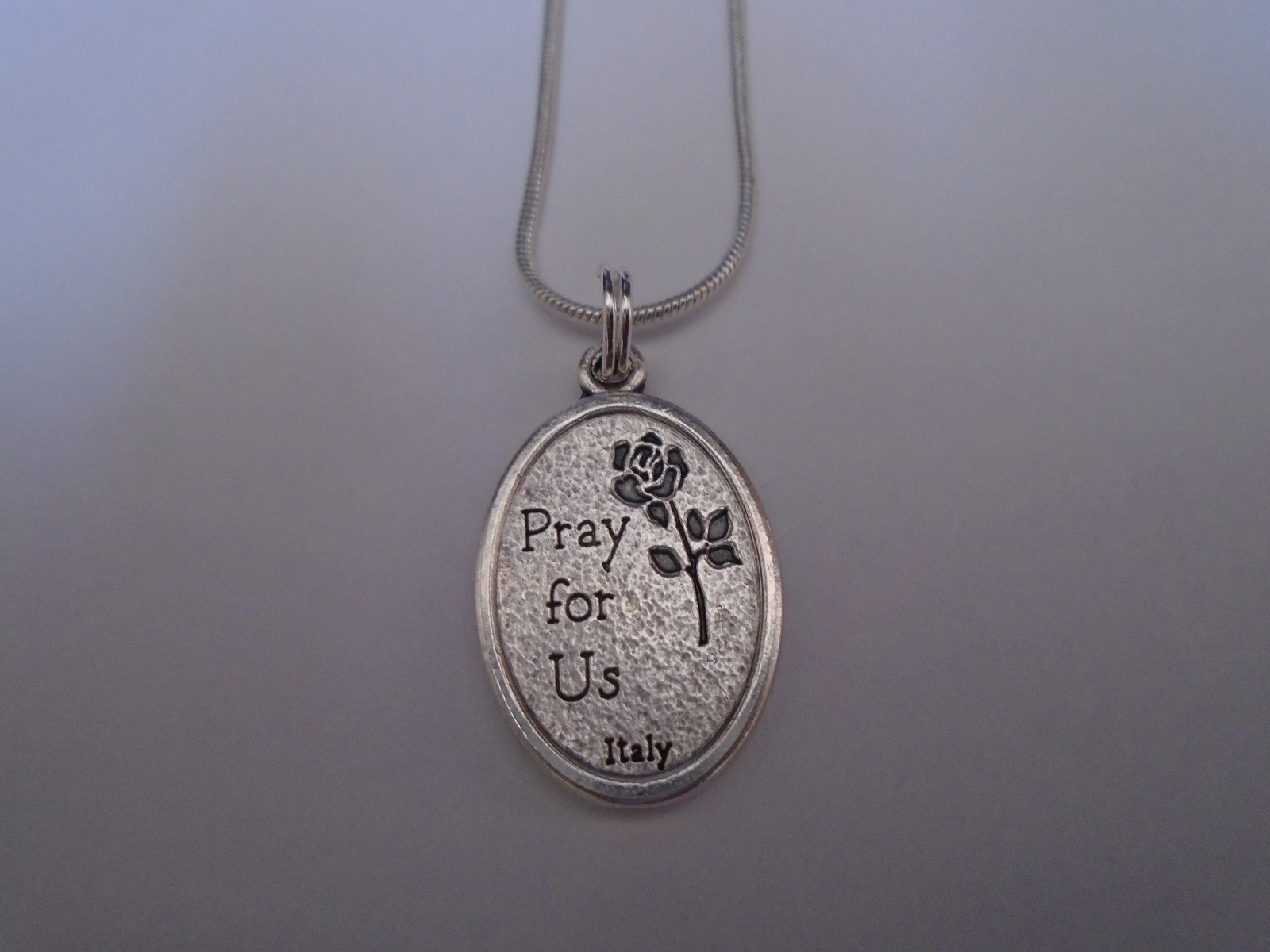 St Michael Pray for Us Medal 925 Sterling Silver Snake Chain Necklace+ holy card
