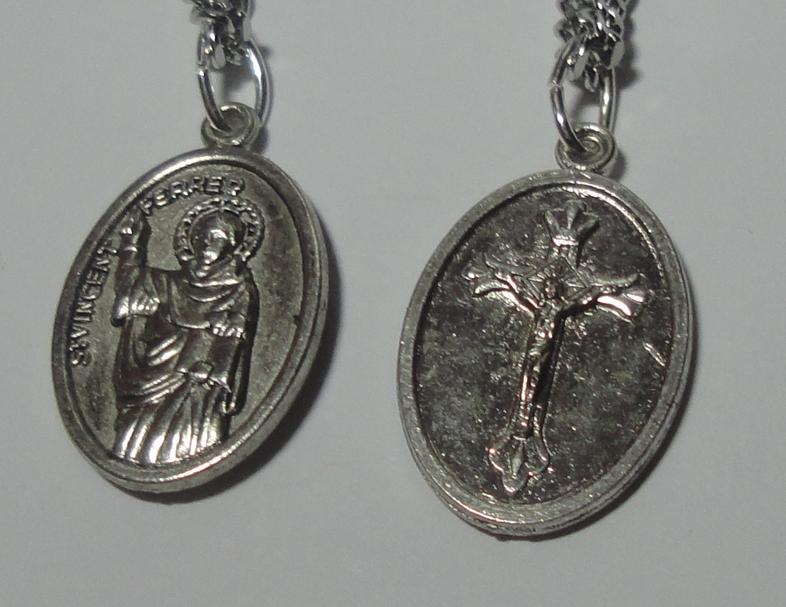 St Vincent Ferrer Holy Medal Angel of Apocalypse Construction Workers & Plumbers