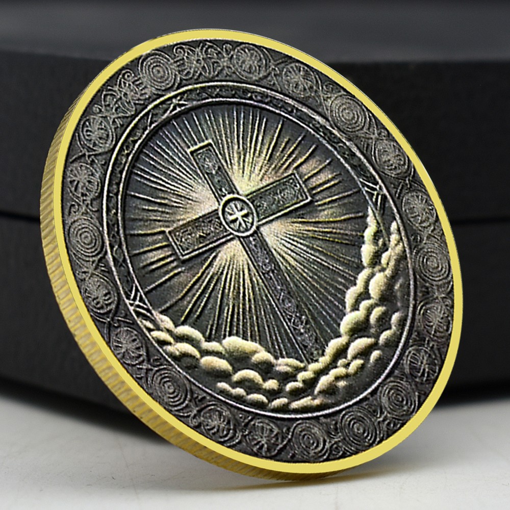 Jesus Christ Cross Coin “It’s Not Religion, It’s A Relationship” Golden Medal