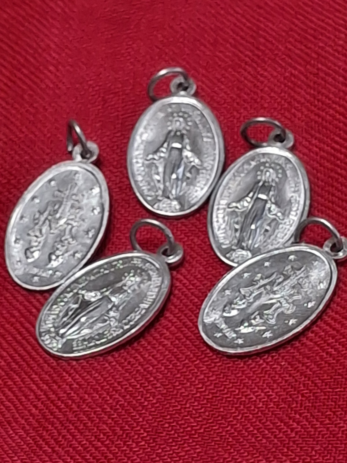 Vintage NEW, Germany Miraculous Medal Of Mary 5pk Aluminum 1950s -1960s