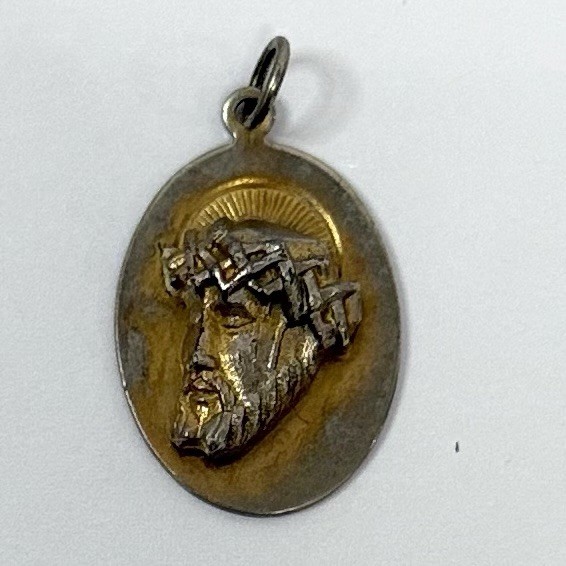 Gold Toned Over Silver “Ecce Homo” (Behold the Man) devotional medal Pendant