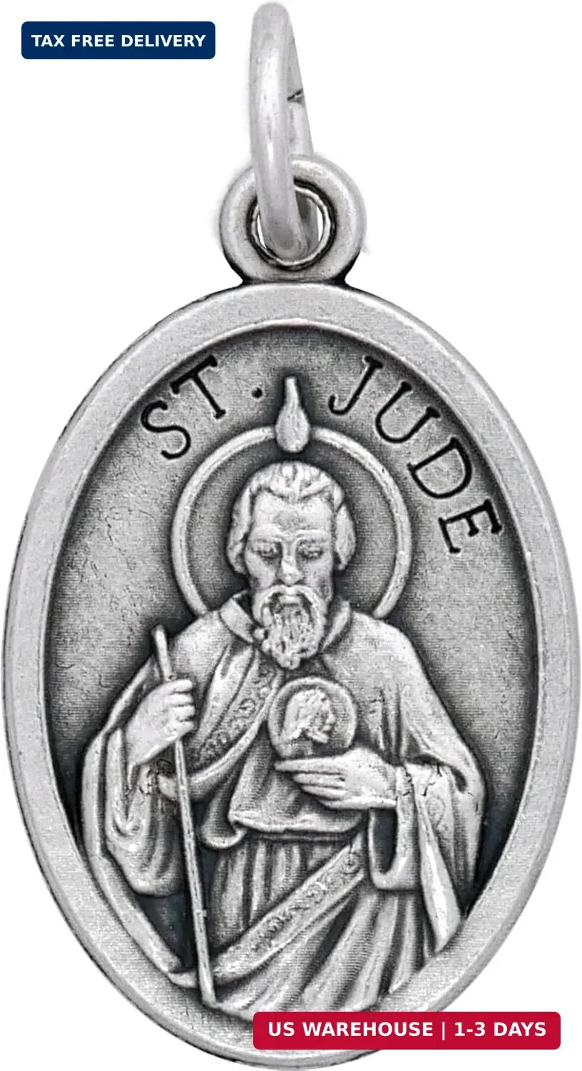 100 St. Jude Medals Bulk Silver Plated Made in Italy – Catholic Gifts for Evange